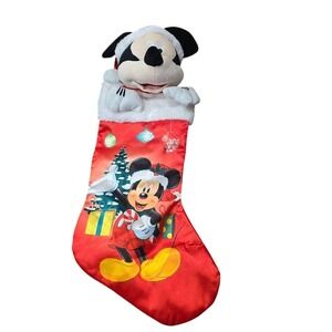 90's Vintage Disney Mickey Mouse 3D Plush Satin Christmas Stocking